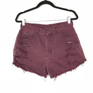 Vintage distressed high waist denim shorts cut AH6
